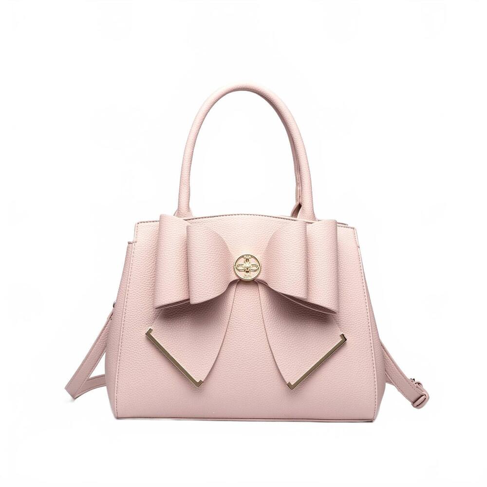 NEW LIKE DREAMS women's poppy bowtie top handle satchel bag in pink
